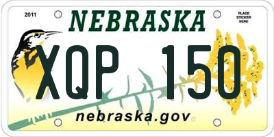 NE license plate XQP150