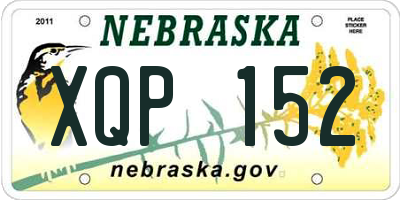 NE license plate XQP152