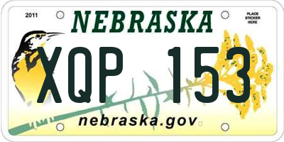 NE license plate XQP153