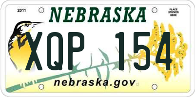 NE license plate XQP154