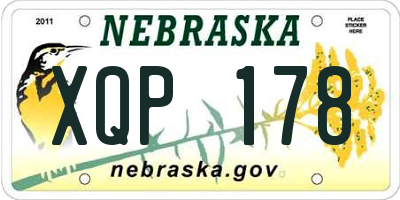 NE license plate XQP178