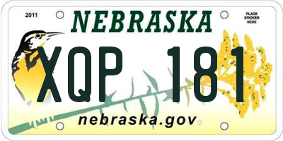 NE license plate XQP181