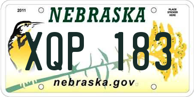 NE license plate XQP183