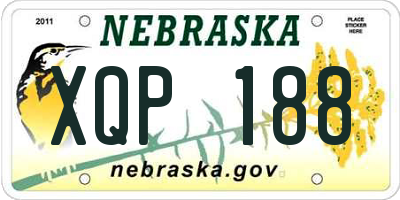 NE license plate XQP188