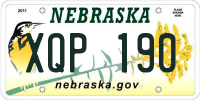 NE license plate XQP190