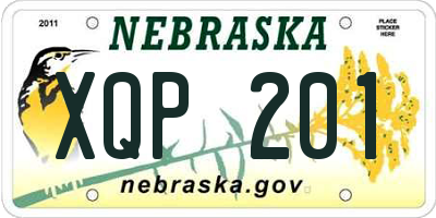 NE license plate XQP201