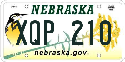 NE license plate XQP210