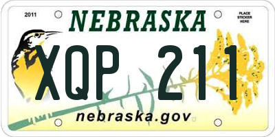 NE license plate XQP211