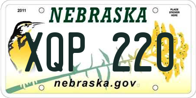 NE license plate XQP220