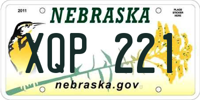 NE license plate XQP221
