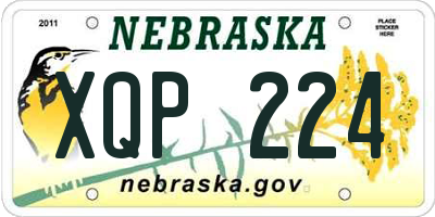 NE license plate XQP224