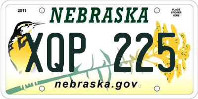 NE license plate XQP225