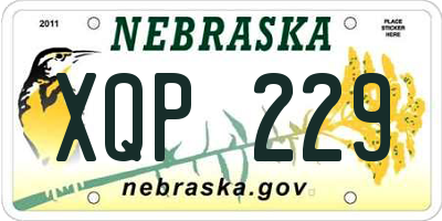 NE license plate XQP229