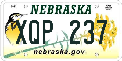 NE license plate XQP237