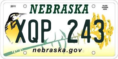 NE license plate XQP243