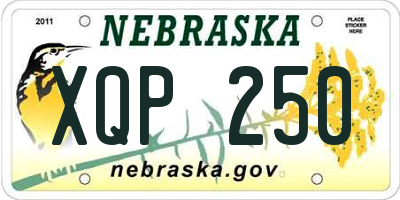 NE license plate XQP250
