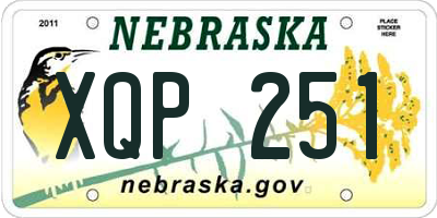 NE license plate XQP251