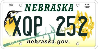 NE license plate XQP252