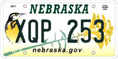 NE license plate XQP253