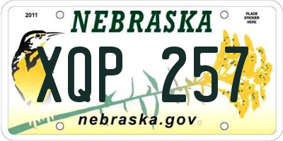 NE license plate XQP257