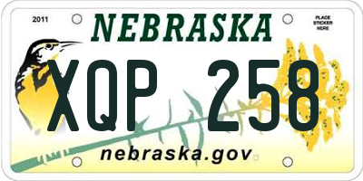 NE license plate XQP258
