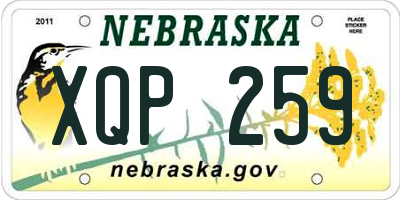 NE license plate XQP259