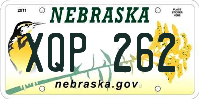 NE license plate XQP262