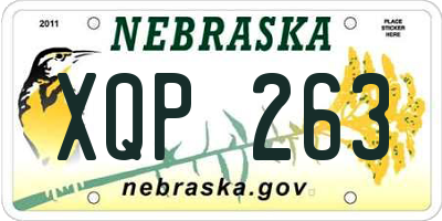 NE license plate XQP263