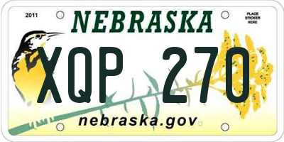 NE license plate XQP270