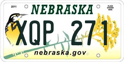 NE license plate XQP271