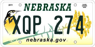 NE license plate XQP274