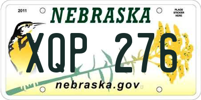 NE license plate XQP276