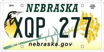 NE license plate XQP277