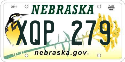 NE license plate XQP279