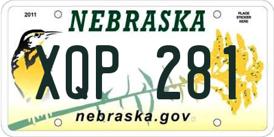 NE license plate XQP281