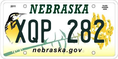 NE license plate XQP282