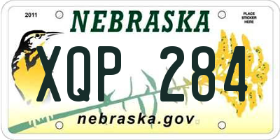 NE license plate XQP284