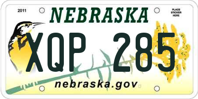 NE license plate XQP285