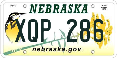 NE license plate XQP286
