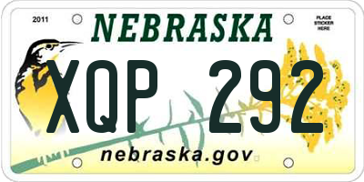 NE license plate XQP292