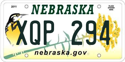 NE license plate XQP294