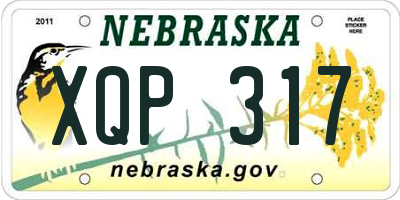 NE license plate XQP317