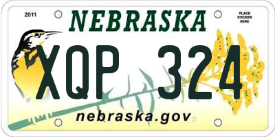 NE license plate XQP324