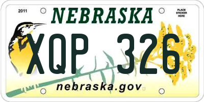 NE license plate XQP326
