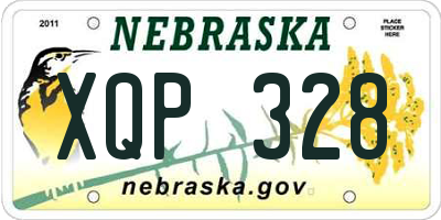 NE license plate XQP328