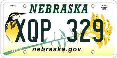 NE license plate XQP329