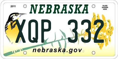 NE license plate XQP332
