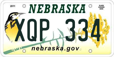 NE license plate XQP334