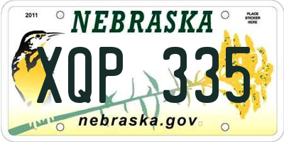 NE license plate XQP335