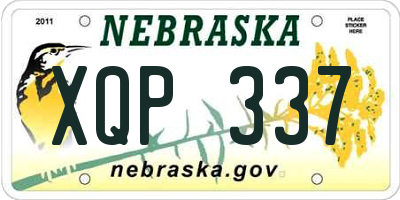 NE license plate XQP337